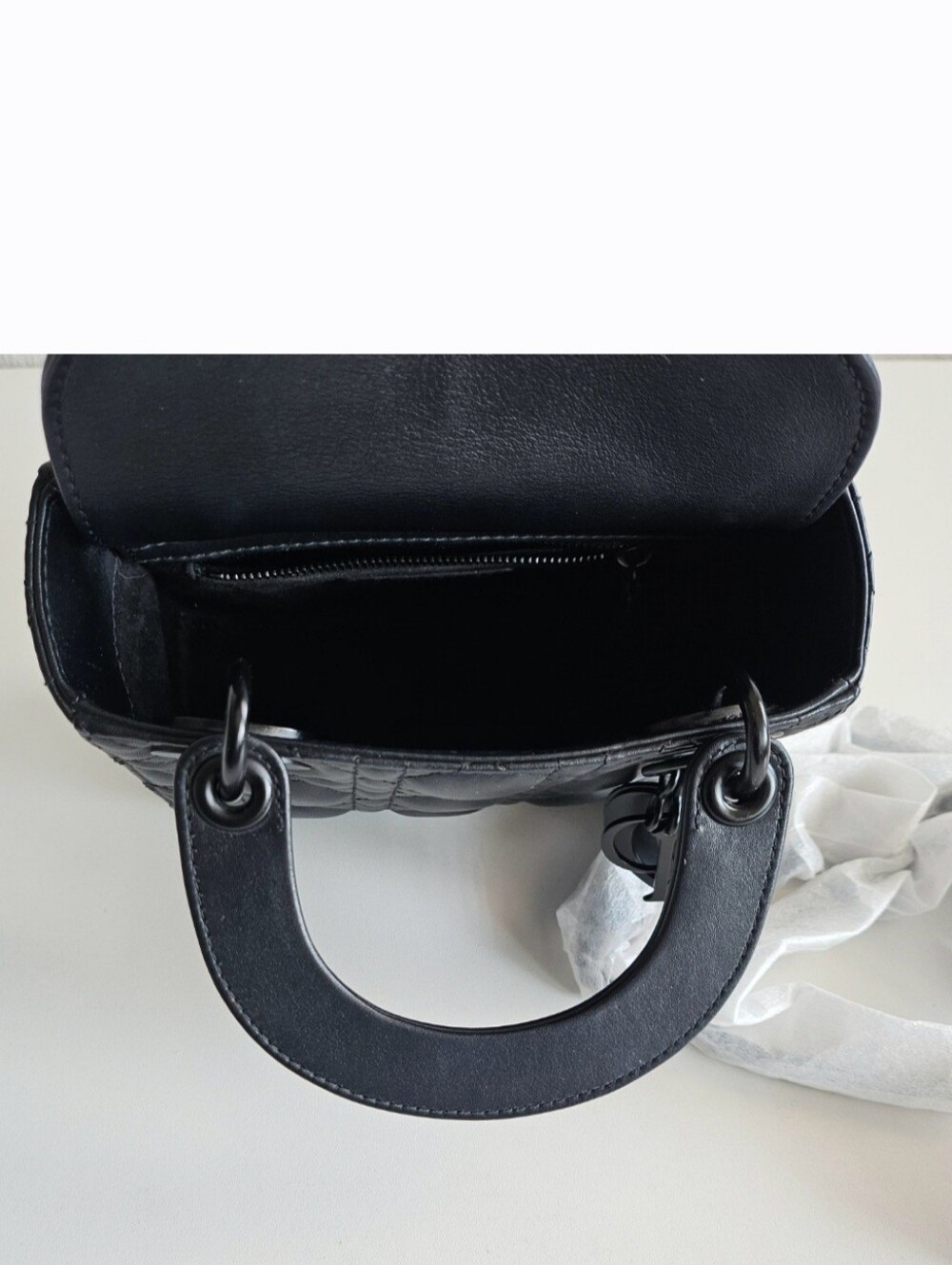 Christian Dior Black Ultra Matte Cannage Calfskin Lady Dior Mini Bag - Picture 13 of 16